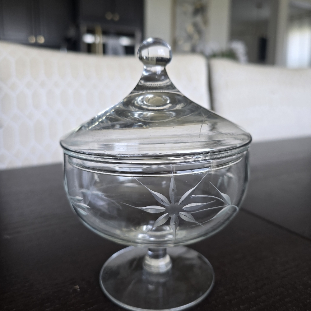 Elegant Glass Candy Dish with Lid
